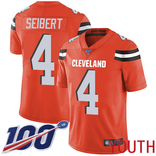 Cleveland Browns Austin Seibert Youth Orange Limited Jersey 4 NFL Football Alternate 100th Season Vapor Untouchable